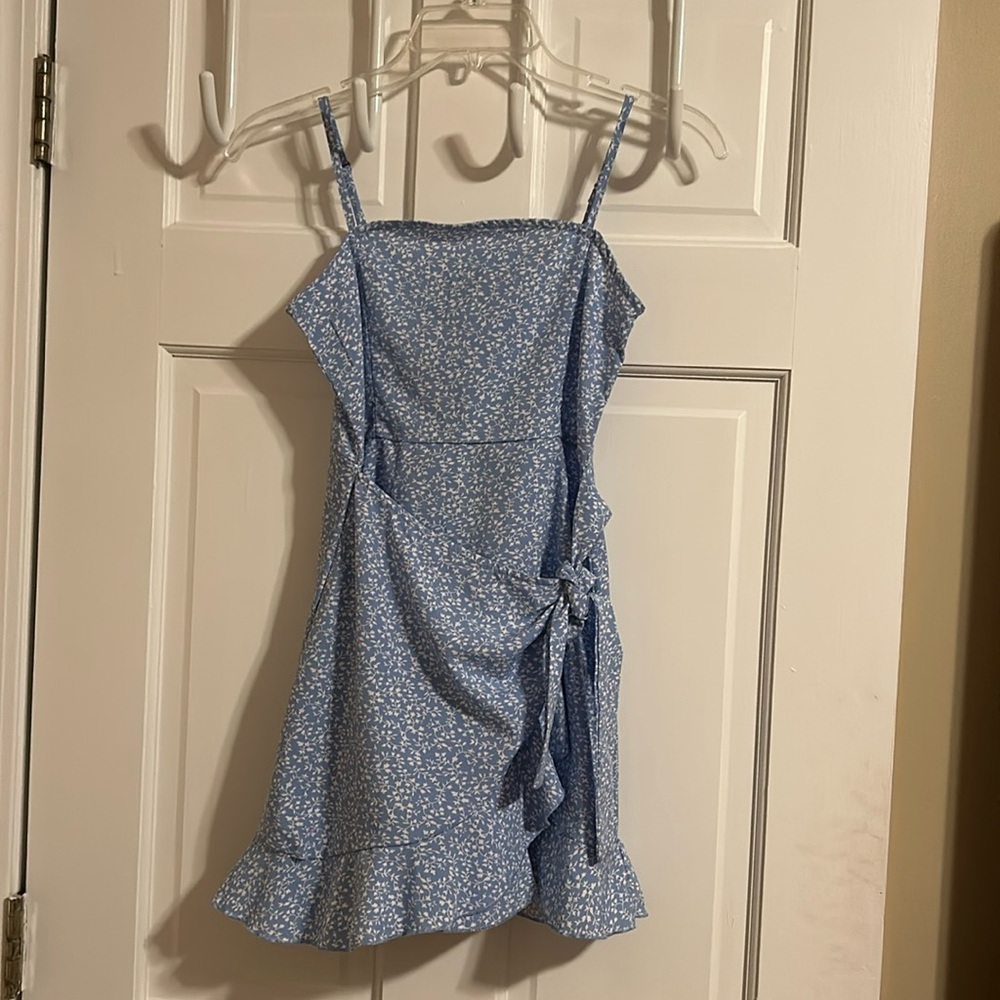 Blue and white light dress